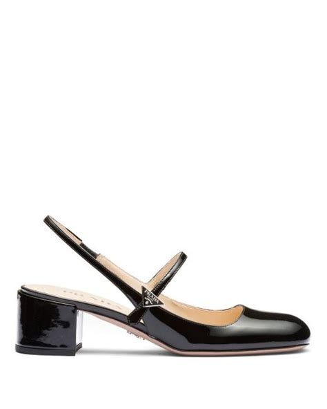 prada triangle logo leather slingback pumps|Prada leather slingback pump.